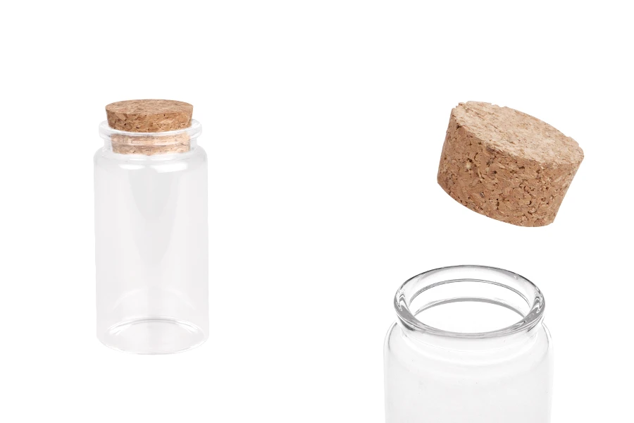 Staklena flašica sa plutanim čepom za poklončiće 120mL, 47x90 mm - 12 kom-slika_proizvoda