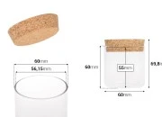Tegla za sveću 120mL, bez navoja sa plutanim čepom