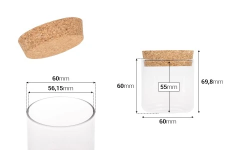 Tegla za sveću 120mL, bez navoja sa plutanim čepom-2