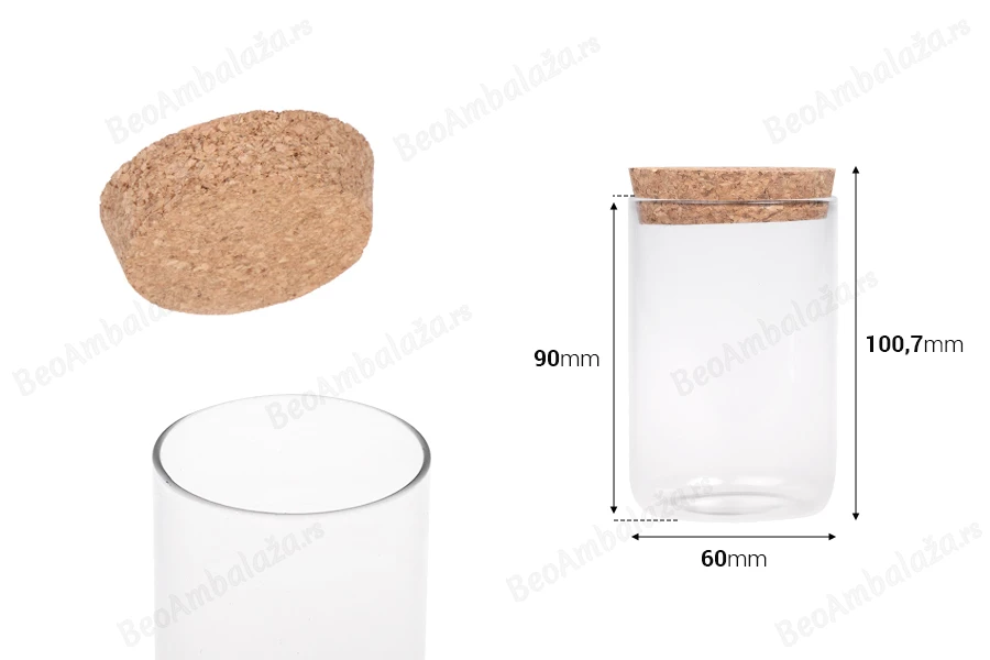 Tegla za sveće bez navoja sa plutanim čepom 200mL-dimenzije_slike