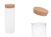 Staklena providna tegla 360mL za sveće, bez navoja sa plutanim čepom Staklena providna tegla 360mL za sveće, bez navoja sa plutanim čepom