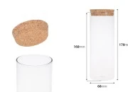Staklena providna tegla 360mL za sveće, bez navoja sa plutanim čepom Staklena providna tegla 360mL za sveće, bez navoja sa plutanim čepom