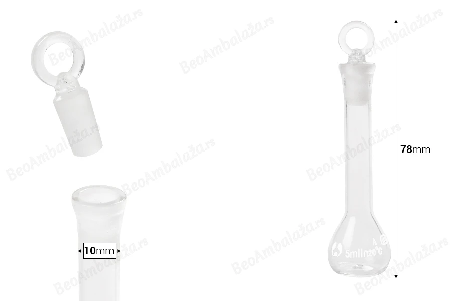 Staklena bočica 5ml sa staklenim čepom-dimenzije_slike