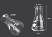 Erlenmajer staklena posuda (Erlenmeyer) 100ml-dimenzije_slike