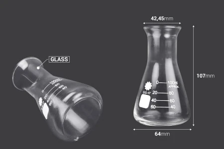 Erlenmajer staklena posuda (Erlenmeyer) 100ml-2