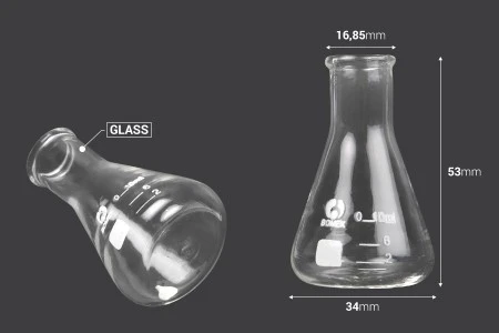Staklena posuda (Erlenmeyer) 10 ml sa mernim oznakama-2