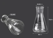 Staklena bočica Erlenmeyer 25mL Staklena bočica Erlenmeyer 25mL