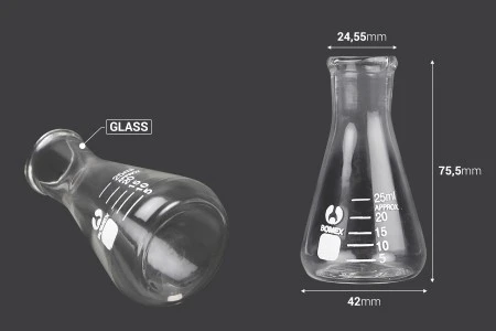 Staklena bočica Erlenmeyer 25mL-2