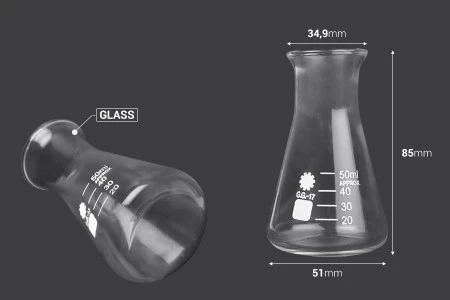 Staklena bočica Erlenmeyer 50mL-2