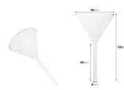 Stakleni levak prečnika 90 mm (prečnik cevčice 8 mm) Stakleni levak prečnika 90 mm (prečnik cevčice 8 mm)