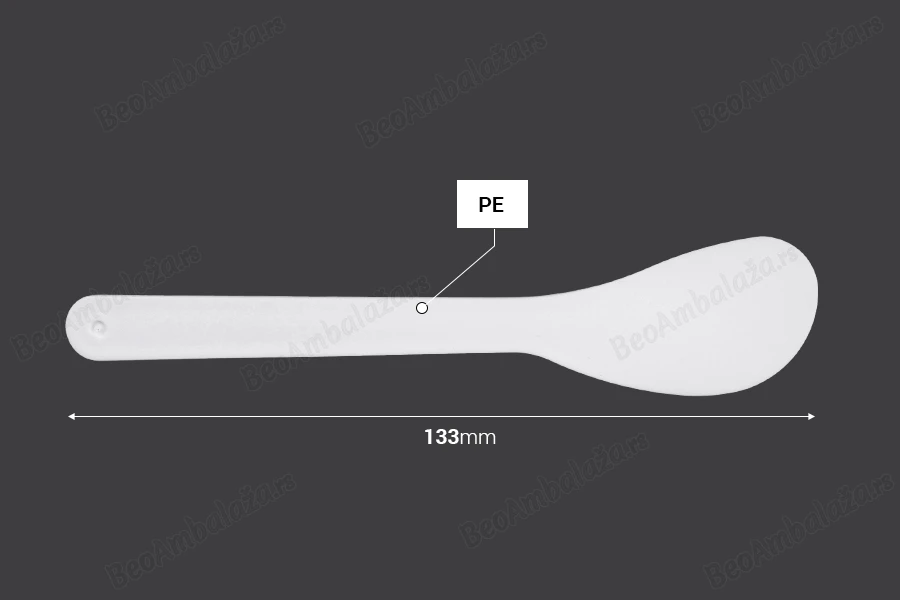 Plastična spatula za kreme (PE) 133mm u beloj boji - 24 kom-dimenzije_slike