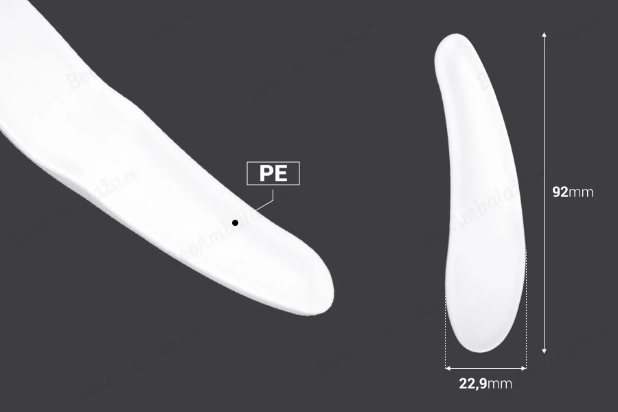 Plastična spatula za kreme (PE) 92mm u beloj boji - 24 kom-dimenzije_slike