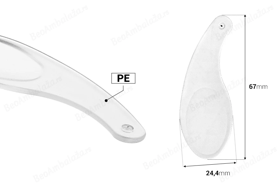 Providna plastična spatula za kreme (PE) 67 mm - 12 kom-dimenzije_slike
