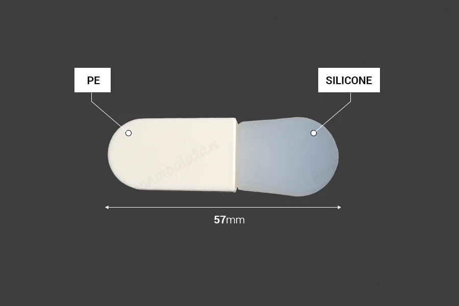 Silikonska spatula 57 mm sa plastičnom (PE) drškom, za kreme - 12 kom-dimenzije_slike
