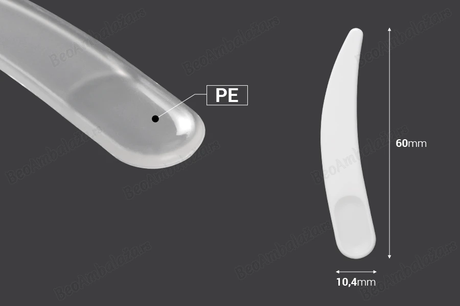 Plastična bela PE spatula 60mm za kreme - 24 kom-dimenzije_slike