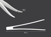 Plastična bela PE pinceta 71mm - 24 kom-dimenzije_slike