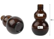 Staklena zaobljena braon bočica 50mL, za etarsko ulje (PP18)-dimenzije_slike