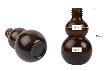Staklena zaobljena braon bočica 50mL, za etarsko ulje (PP18)-2