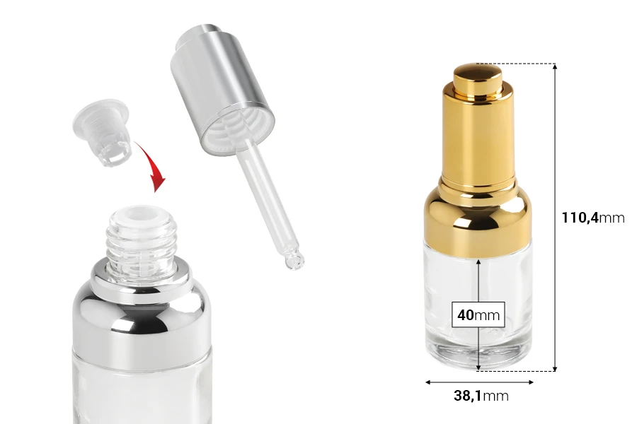 Staklena bočica 30mL sa pipetom sa dugmetom i regulatorom protoka Staklena bočica 30mL sa pipetom sa dugmetom i regulatorom protoka