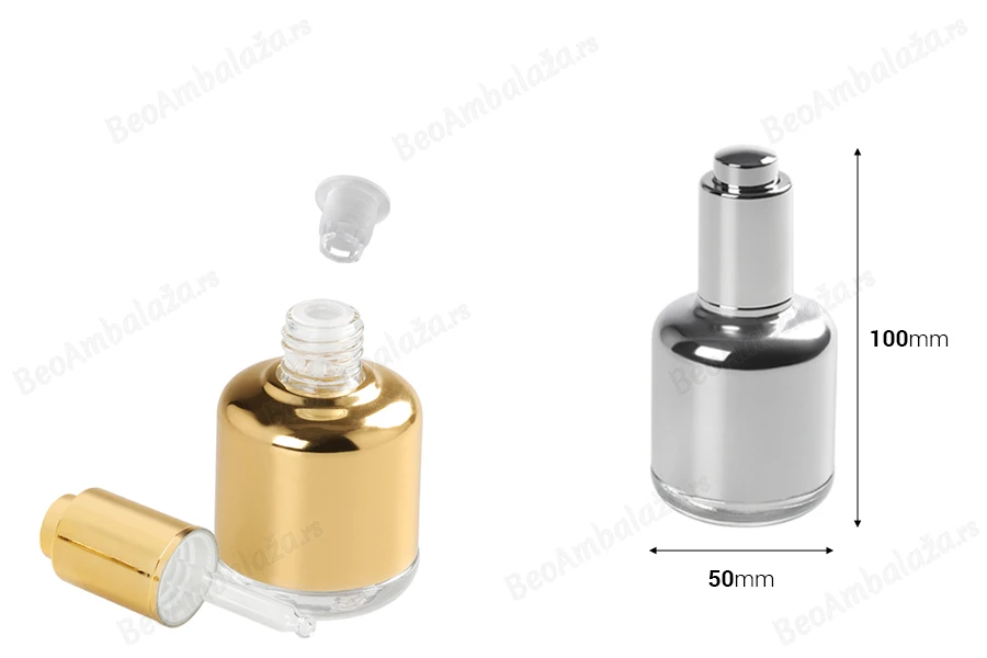 Staklena bočica 50mL sa pipetom sa dugmetom i regulatorom protoka-dimenzije_slike