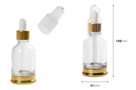 Staklena bočica 30mL sa pipetom i providnim zatvaračem-2