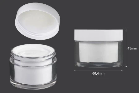 Teglica za kremu sa duplim dnom od 30mL sa zatvaračem i plastičnim međupoklopcem - 6 kom-2