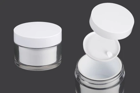 Teglica za kremu sa duplim dnom od 50mL sa zatvaračem i plastičnim međupoklopcem - 6 kom-1