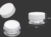 Akrilna kutijica od 15mL sa međupoklopcem i plastičnim belim zatvaračem - 6 kom