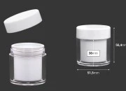 Akrilna bela kutijica 50mL sa međupoklopcem i plastičnim zatvaračem sa zaptivkom - 6 kom Akrilna bela kutijica 50mL sa međupoklopcem i plastičnim zatvaračem sa zaptivkom - 6 kom