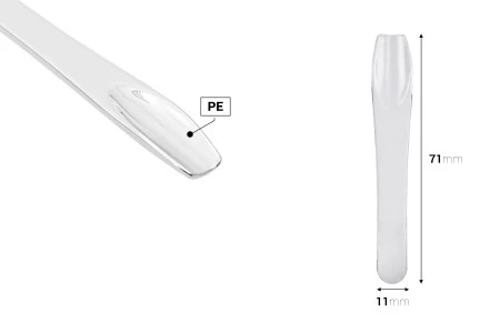 Plastična srebrna PE spatula 71x11mm za kreme - 24 kom-2