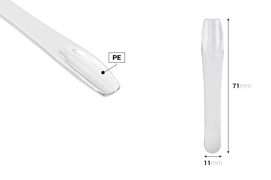 Plastična srebrna PE spatula 71x11mm za kreme - 24 kom