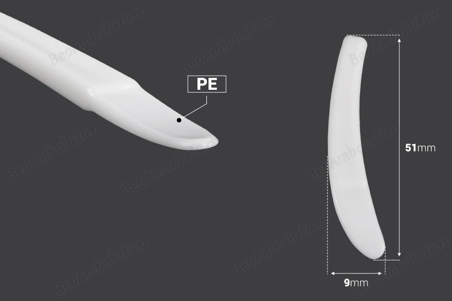 Plastična bela PE spatula 51x9mm za kreme - 24 kom-dimenzije_slike