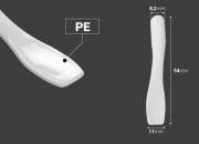 Plastična bela PE spatula 54x11mm za kreme - 24 kom