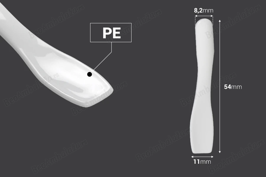 Plastična bela PE spatula 54x11mm za kreme - 24 kom-dimenzije_slike