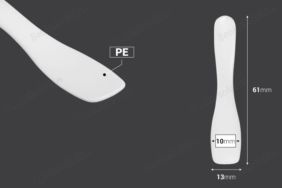 Plastična bela PE spatula 61x13mm za kreme - 24 kom-dimenzije_slike