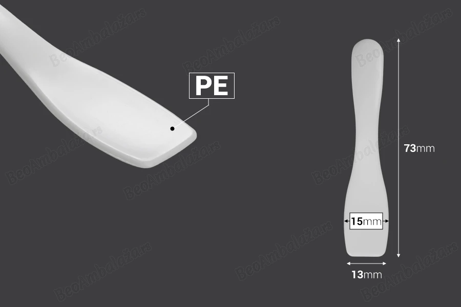 Plastična bela PE spatula 73x15mm za kreme - 24 kom-dimenzije_slike