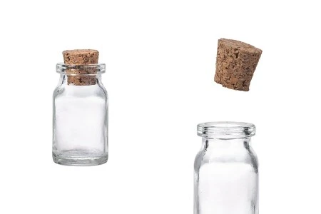 Staklena bočica za apoteke 6mL sa konusnim plutanim čepom - 12 kom-1