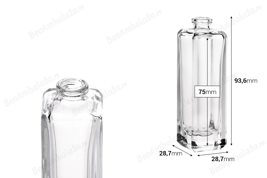Staklena bočica za parfeme 30mL sa Crimp sigurnosnim zatvaranjem, 15mm-dimenzije_slike