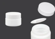 Staklena bela teglica za kreme 15mL, sa zaptivkom u belom plastičnom zatvaraču i međupoklopcem Staklena bela teglica za kreme 15mL, sa zaptivkom u belom plastičnom zatvaraču i međupoklopcem