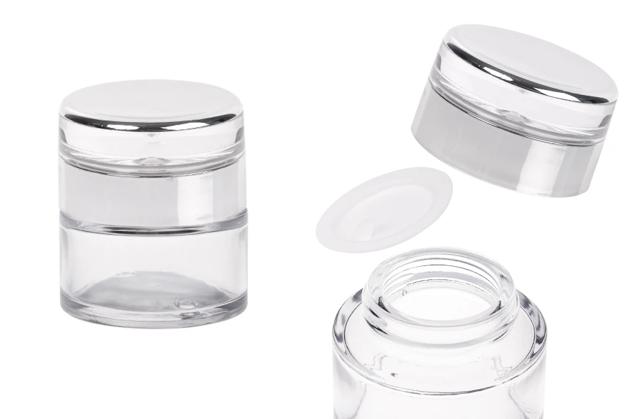 Staklena okrugla teglica za kreme 30mL sa akrilnim zatvaračem sa zaptivkom i plastičnim međupoklopcem-slika_proizvoda