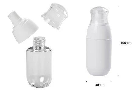 PET bočica 50mL sa belom pumpicom i providnim zatvaračem-2