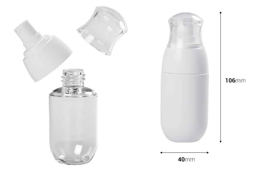 PET bočica 50mL sa belom pumpicom i providnim zatvaračem PET bočica 50mL sa belom pumpicom i providnim zatvaračem-dimenzije_slike