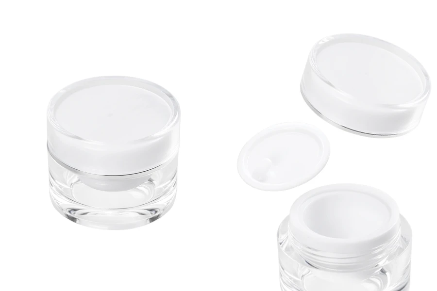 Luksuzna akrilna okrugla kutijica od 10mL sa unutrašnjom zaptivkom na zatvaraču i plastičnim međupoklopcem - 12 kom-slika_proizvoda