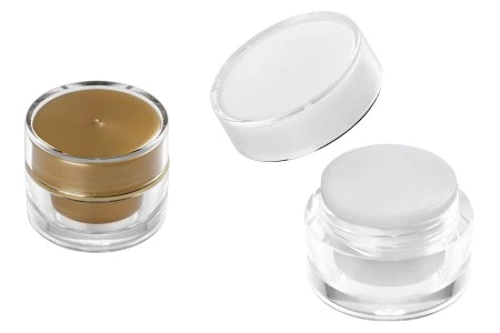 Luksuzna akrilna okrugla kutijica od 5mL sa unutrašnjom zaptivkom u zatvaraču i plastičnim međupoklopcem - 12 komada-1