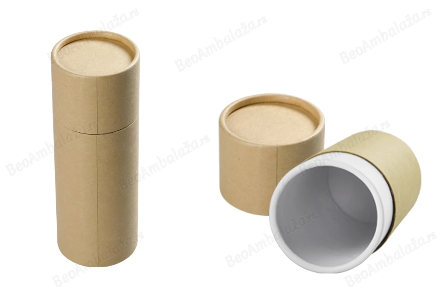 Cilindrična braon kartonska kutijica 59,6x165 mm za bočice (bela iznutra) - 12 kom-slika_proizvoda