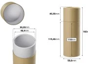 Cilindrična braon kartonska kutijica 59,6x165 mm za bočice (bela iznutra) - 12 kom Cilindrična braon kartonska kutijica 59,6x165 mm za bočice (bela iznutra) - 12 kom