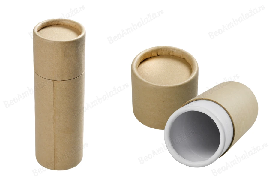 Cilindrična braon kartonska kutijica 42x125mm za bočice (bela iznutra) - 12 kom-slika_proizvoda