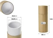Cilindrična braon kartonska kutijica 46x125mm za bočice (bela iznutra) - 12 kom-dimenzije_slike