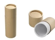 Cilindrična braon kartonska kutijica 46x134mm za bočice (bela iznutra) - 12 kom