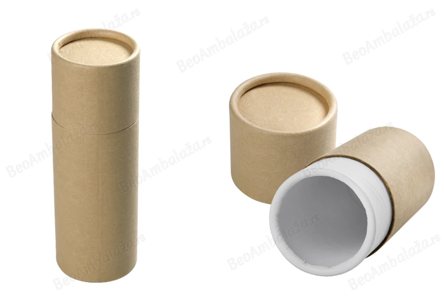 Cilindrična braon kartonska kutijica 46x134mm za bočice (bela iznutra) - 12 kom-slika_proizvoda